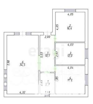 Дом 95м², 1-этажный, участок 3 сот.