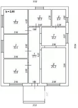 Дом 124м², 1-этажный, участок 5 сот.