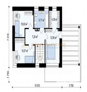 Дом 136м², 2-этажный, участок 6 сот.  