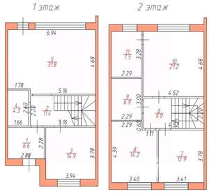 Таунхаус 146м², 2-этажный, участок 2 сот.  