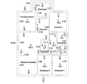Дом 170м², 1-этажный, участок 6 сот.  