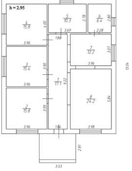 Дом 140м², 1-этажный, участок 6 сот.  