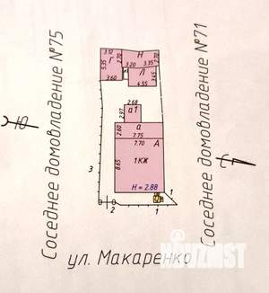 Дом 68м², 1-этажный, участок 3 сот.  