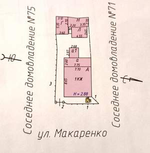 Дом 68м², 1-этажный, участок 3 сот.  