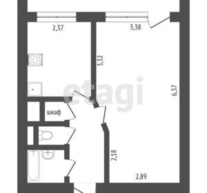 1-к квартира, на длительный срок, 42м2, 3/16 этаж