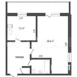 1-к квартира, на длительный срок, 36м2, 9/10 этаж