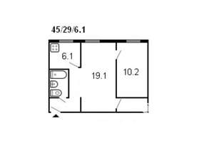 2-к квартира, на длительный срок, 43м2, 1/4 этаж