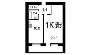1-к квартира, на длительный срок, 37м2, 10/10 этаж