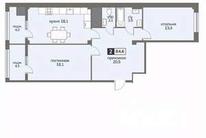 2-к квартира, вторичка, 85м2, 9/12 этаж