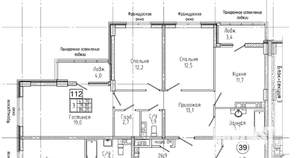 3-к квартира, вторичка, 87м2, 12/16 этаж