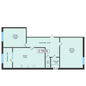 2-к квартира, вторичка, 79м2, 5/5 этаж