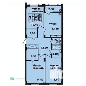 3-к квартира, вторичка, 84м2, 2/8 этаж
