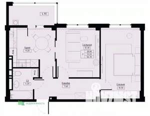 2-к квартира, вторичка, 57м2, 7/9 этаж