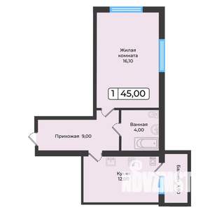 1-к квартира, вторичка, 45м2, 3/5 этаж