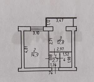 1-к квартира, вторичка, 36м2, 4/6 этаж