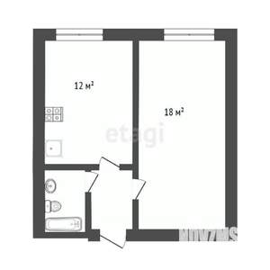 1-к квартира, вторичка, 41м2, 1/3 этаж