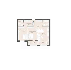 2-к квартира, вторичка, 79м2, 1/12 этаж