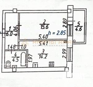 1-к квартира, вторичка, 46м2, 2/5 этаж