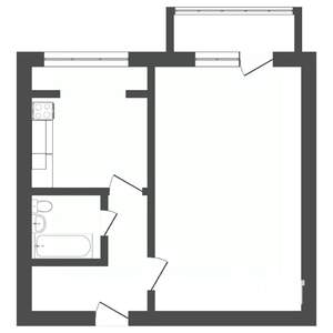 1-к квартира, вторичка, 43м2, 7/9 этаж