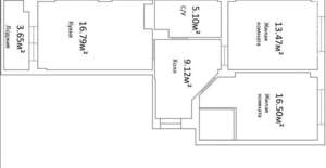 2-к квартира, вторичка, 63м2, 15/16 этаж