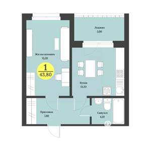 1-к квартира, вторичка, 44м2, 10/12 этаж