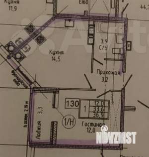 1-к квартира, вторичка, 37м2, 8/18 этаж