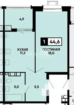 1-к квартира, вторичка, 44м2, 18/24 этаж