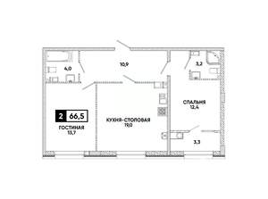 1-к квартира, вторичка, 67м2, 4/16 этаж