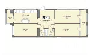 3-к квартира, строящийся дом, 103м2, 10/12 этаж
