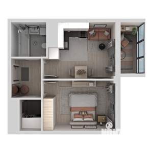 1-к квартира, вторичка, 38м2, 12/21 этаж