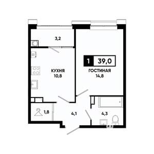 1-к квартира, вторичка, 39м2, 10/20 этаж