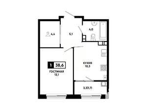 1-к квартира, вторичка, 39м2, 10/24 этаж