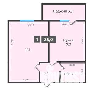 1-к квартира, вторичка, 36м2, 1/16 этаж