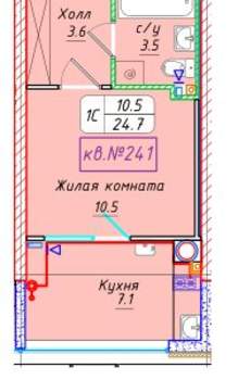 Студия квартира, вторичка, 25м2, 2/21 этаж