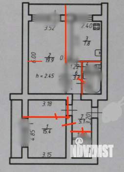 2-к квартира, вторичка, 69м2, 3/9 этаж