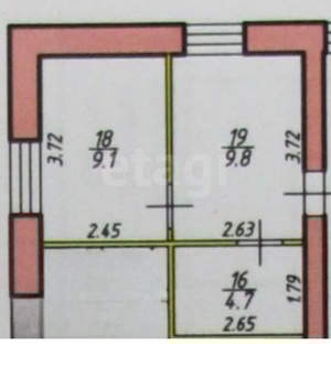 2-к квартира, вторичка, 24м2, 1/3 этаж