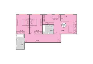 2-к квартира, строящийся дом, 67м2, 1/6 этаж