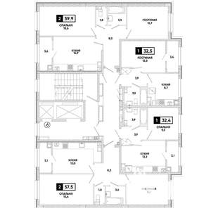 1-к квартира, вторичка, 32м2, 9/12 этаж