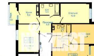 2-к квартира, вторичка, 53м2, 6/16 этаж