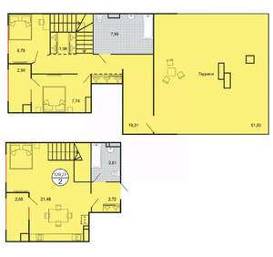 2-к квартира, вторичка, 129м2, 5/6 этаж