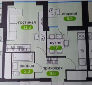 1-к квартира, вторичка, 34м2, 15/19 этаж