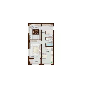 2-к квартира, вторичка, 60м2, 5/14 этаж