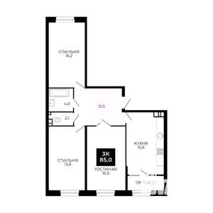 3-к квартира, вторичка, 85м2, 10/24 этаж