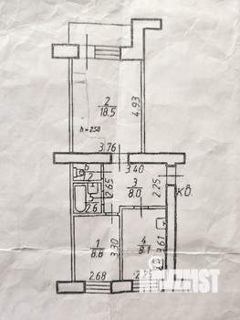 2-к квартира, вторичка, 50м2, 5/5 этаж