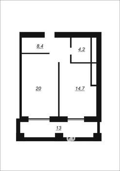 1-к квартира, вторичка, 60м2, 6/19 этаж