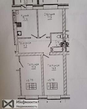 2-к квартира, вторичка, 59м2, 3/5 этаж