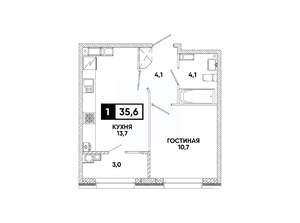 1-к квартира, вторичка, 36м2, 15/16 этаж