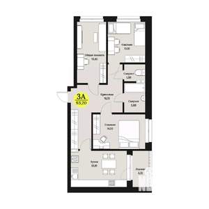 3-к квартира, вторичка, 93м2, 7/12 этаж