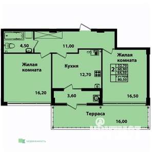 2-к квартира, вторичка, 75м2, 1/8 этаж