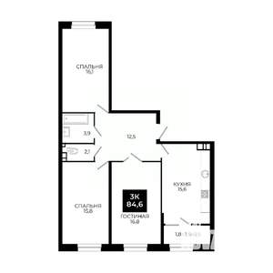 3-к квартира, вторичка, 85м2, 15/24 этаж